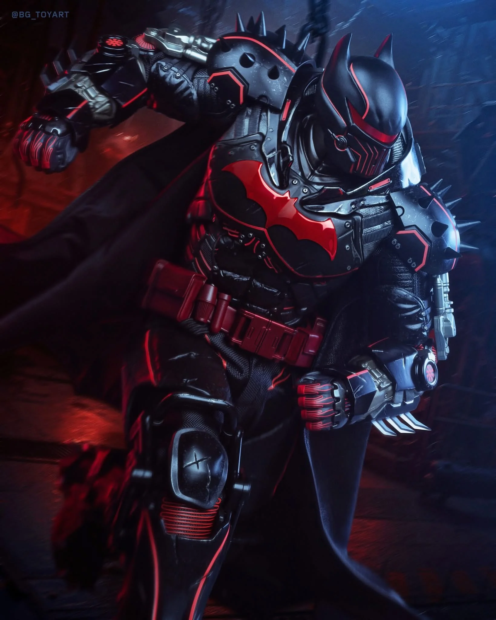 Hot Toys VGM73 Batman: Arkham Origins 1/6th scale Batman (XE Suit Hellbat Version) Collectible Figure [Hot Toys Exclusive] - Image 6